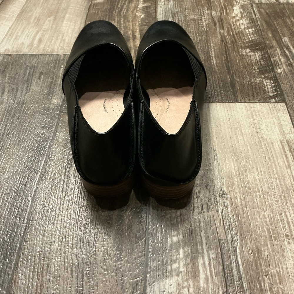 Clark’s Black Leather Low Block Heel Loafers Size 10 - Picture 14 of 16